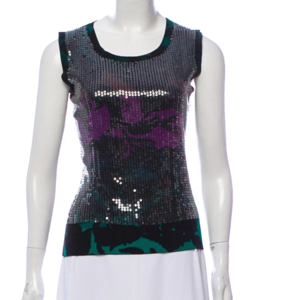 ETRO sequined silk top